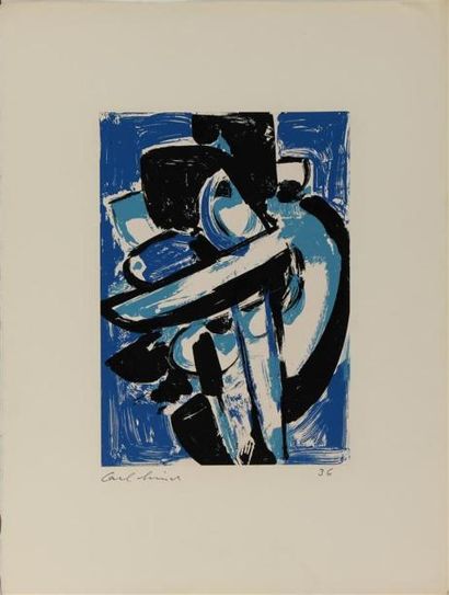 null CARL WALTER LINER (1914-1997)
Composition bleue
Lithographie, signée en bas...