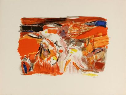 null CHAFIK ABBOUD (1926-2004)
Composition abstraite jaune et rouge
Lithographie,...