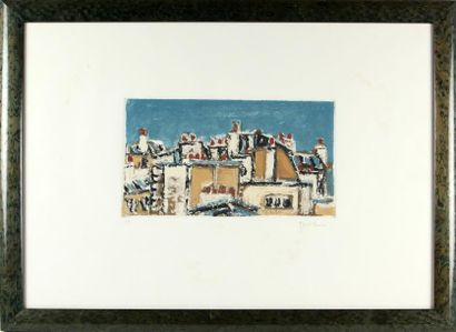 null ORFEO TAMBURI (1910-1994)
Vues des toits parisiens
Deux lithographies couleurs,...