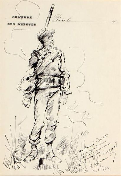 null HENRI-CHARLES-ETIENNE DUJARDIN BEAUMETZ (1852-1913)
Soldats
Douze dessins à...