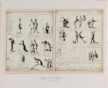 null GEORGES TIRET-BOGNET (1855-1935)
Soldats et caricatures
Neuf dessins : huit...