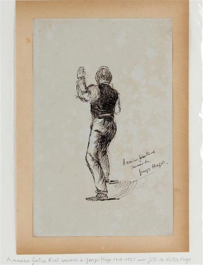 null GEORGES-VICTOR HUGO (1868-1925)
Homme de dos
Encre, signée et dédicacée en bas...