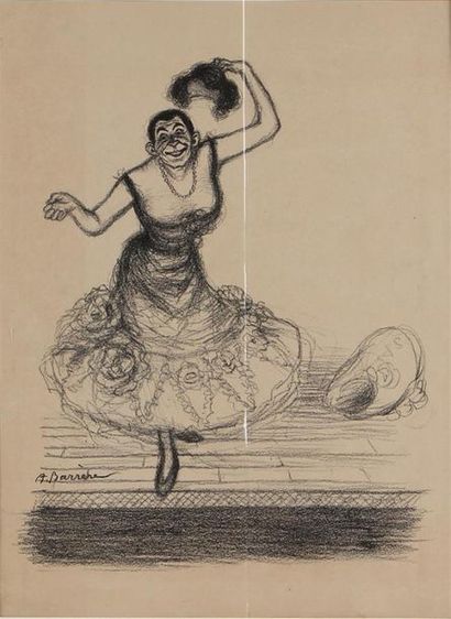 null ADRIEN BARRERE (1877-1931)
Cinq lithographies
Le travesti (36 x 26 cm)
Représentant...