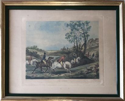 null D'APRÈS CARLE VERNET PAR JAZET
Scène de chasse à courre
Quatre lithographies...