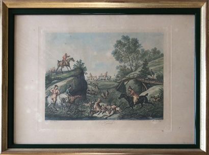 null D'APRÈS CARLE VERNET PAR JAZET
Scène de chasse à courre
Quatre lithographies...