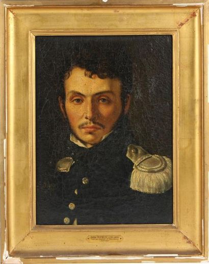 null ÉCOLE FRANÇAISE VERS 1800
Portrait d'un officier
Huile sur toile 
Haut. 32 cm...