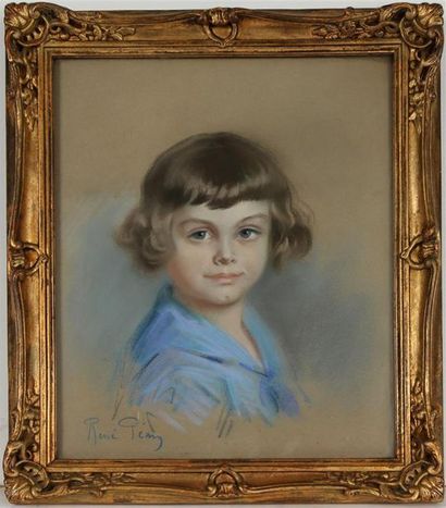 null RENÉ PÉAN (1875-1945)
Portrait d'un frère et d'une soeur
Deux pastels, signés...