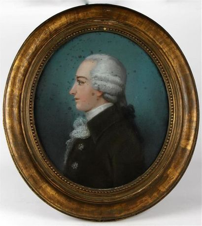 null ÉCOLE FRANÇAISE DU XVIIIe SIÈCLE
Portrait d'homme de profil
Pastel, signature...