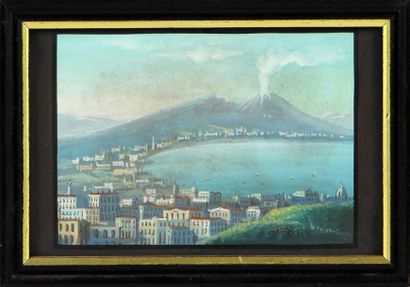 null ÉCOLE NAPOLITAINE
Paysages animés avec la baie de Naples et le Vésuve
Quatre...
