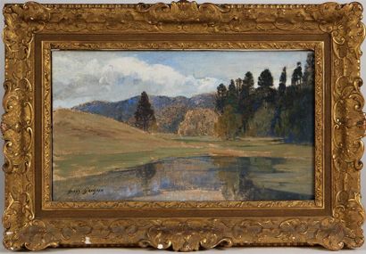null HENRY GROSJEAN (1864-1948)
Paysage à la rivière
Toile, signée en bas à gauche
Haut....