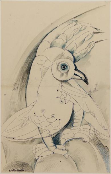 null HENRY DE WAROQUIER (1881-1970)
Oiseau
Technique mixte sur papier, signée et...