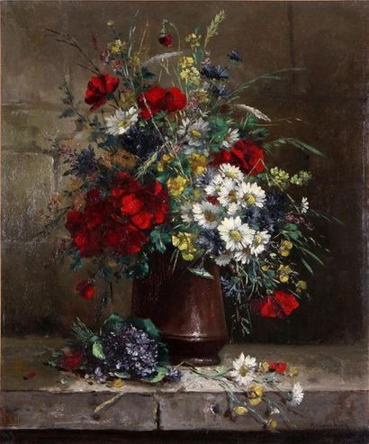null EUGÈNE HENRI CAUCHOIS (1850-1911)
Vase fleuri
Huile sur toile, signée en bas...