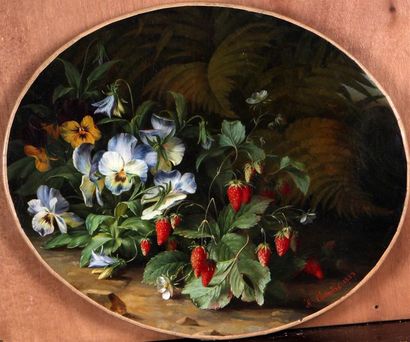 null FLEURY CHANTRE (1806- ?)
Nature morte aux fleurs et fraisiers
Huile sur toile...
