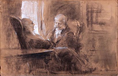 null ANTOINE CALBET (1860-1944)
Deux hommes en toge
Deux hommes conversant
Deux dessins...