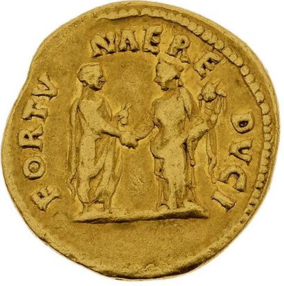 null HADRIEN (117-138) 
Auréus (134-138). Rome. 7 g. Son buste nu et drapé à droite....