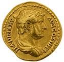 null HADRIEN (117-138) 
Auréus (134-138). Rome. 7 g. Son buste nu et drapé à droite....