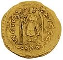 null LEON (457-474) 
Solidus. Constantinople. 4,40 g. Son buste armé et cuirassé...