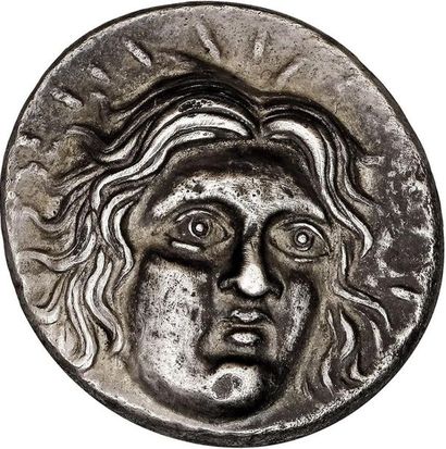 null ÎLES de CARIE
RHODES (304-166 av. J.-C.) 
Tétradrachme. 12,35 g. Tête d'Hélios...