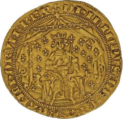 null PHILIPPE VI de VALOIS (1328-1350) 
Pavillon d'or. 5,04 g. D. 251. Presque s...