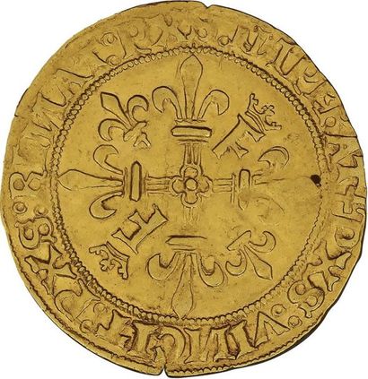 null FRANÇOIS Ier (1515-1547) 
Écu d'or au soleil, 8e type. Dijon. D. 779. Rare....