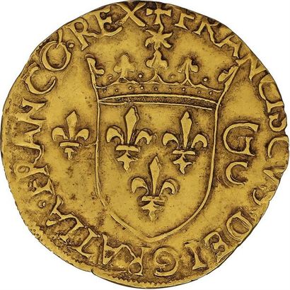 null FRANÇOIS Ier (1515-1547) 
Écu d'or au soleil, 9e type. L'écu accosté d'un lis...