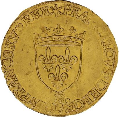 null FRANÇOIS Ier (1515-1547) 
Écu d'or au soleil, à la petite croix. Rouen. D. 886....