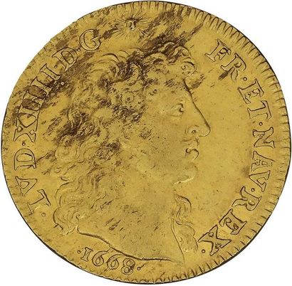 null LOUIS XIV (1643-1715) 
Louis d'or à la tête nue. 1668. Paris. D. 1428. Traces...