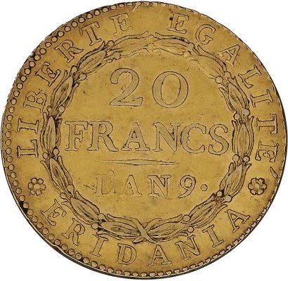 null GAULE SUBALPINE (1800-1802) 
20 francs or. An 9 (1801). Turin. L.M.N. 896. TTB...