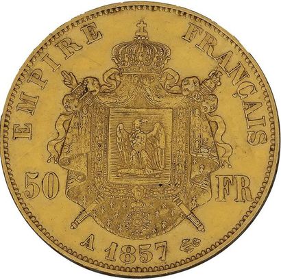 null SECOND EMPIRE (1852-1870) 
50 francs or, tête nue. 1857. Paris. G. 1111. TTB...