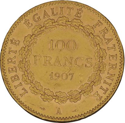 null TROISIÈME RÉPUBLIQUE (1871-1940) 
100 francs or, type Génie. 1907. Paris. G....