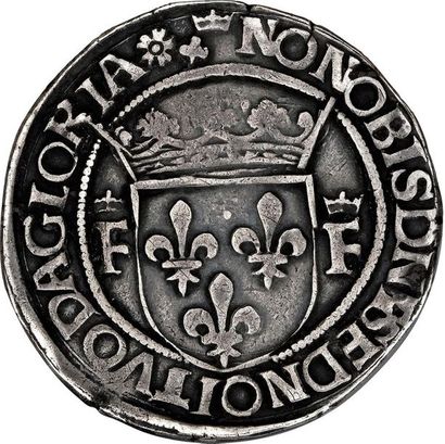null MONNAIES FRANÇAISES en ARGENT
FRANÇOIS Ier (1515-1547) 
Teston, 14e type. Lyon....