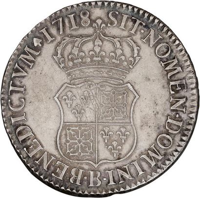 null MONNAIES FRANÇAISES en ARGENT
LOUIS XV (1715-1774) 
Écu de Navarre. 1718. Rouen....
