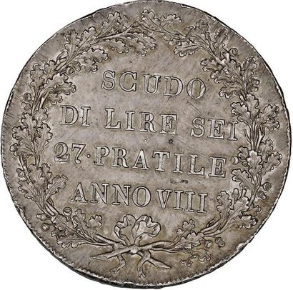 null RÉPUBLIQUE CISALPINE (1797-1802) 
Écu de six livres. An VIII (1800). Milan....