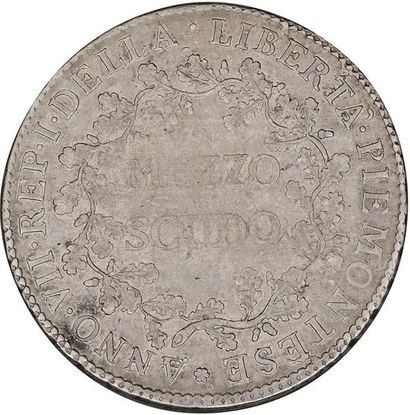 null LOT : RÉPUBLIQUE de LIGURIE (1798-1805) : 8 lire. 1804. Gênes. 4 lire. 1798....