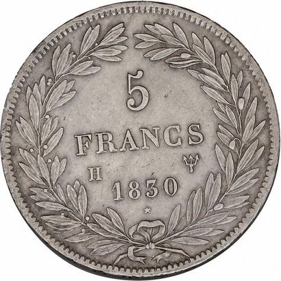 null MONNAIES FRANÇAISES en ARGENT
LOUIS PHILIPPE (1830-1848) 
5 francs, tête nue....
