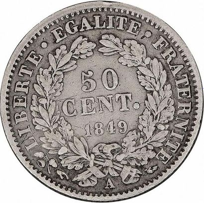 null MONNAIES FRANÇAISES en ARGENT
DEUXIÈME RÉPUBLIQUE (1848-1852) 
50 centimes,...