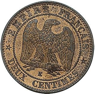 null MONNAIES FRANÇAISES en ARGENT
SECOND EMPIRE (1852-1870) 
Deux centimes, tête...