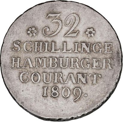 null MONNAIES NAPOLÉONIENNES en ARGENT
VILLE de HAMBOURG (1806-1809) 
32 schilling,...