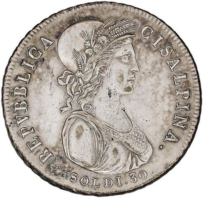 null RÉPUBLIQUE CISALPINE (1797-1802) 
30 soldi. An IX (1801). L.M.N. 928. Super...