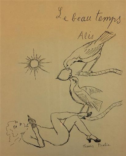 null ÉCOLE MODERNE 
Le beau temps
Encre, porte une signature Francis Picabia en bas...