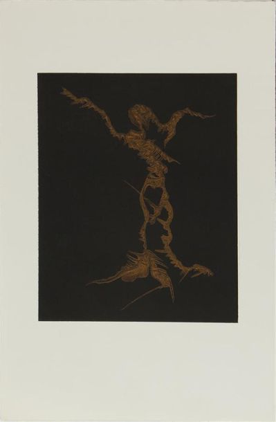 null LÉO MICHELSON (1887-1978)
Nu allongé sur fond rouge
Lithographie, signée en...