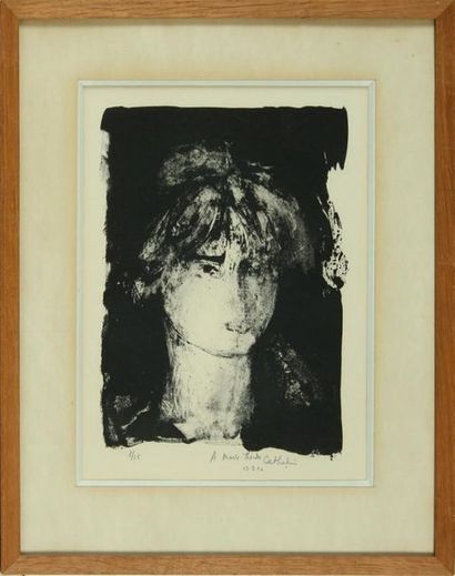 BERNARD CATHELIN (1919-2004) Portrait Lithographie...