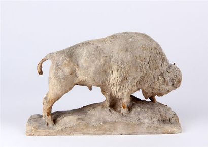 null ARY JEAN LÉON BITTER (1883-1973)
Le bison
Plâtre d'atelier signé
Accidents
Haut....