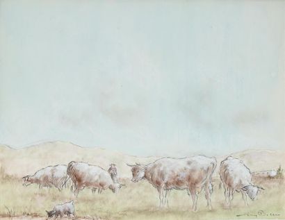 null ARY JEAN LÉON BITTER (1883-1973)
Vachers, bergères et femme au jardin
Dix dessins...