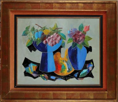 null TONY AGOSTINI (1916-1990)
Nature morte aux fleurs et fruits
Huile sur toile,...