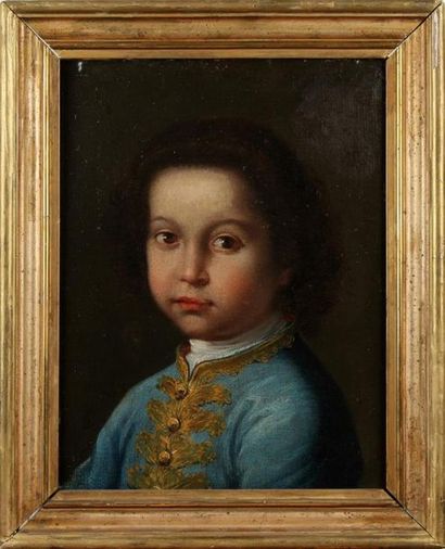 null ÉCOLE FRANÇAISE DU XVIIIe SIÈCLE
Portrait d'enfant à la veste bleue
Huile sur...