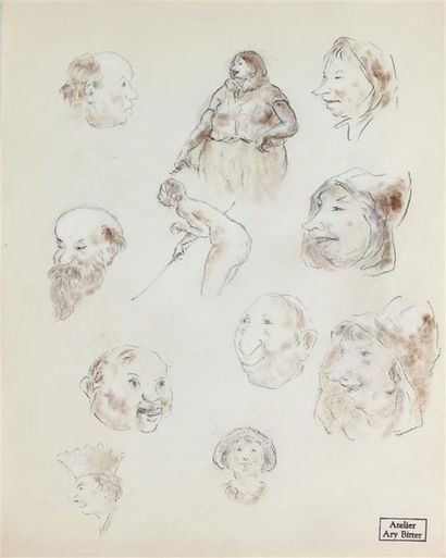 null ARY JEAN LÉON BITTER (1883-1973)
Caricatures et études diverses
Ensemble de...