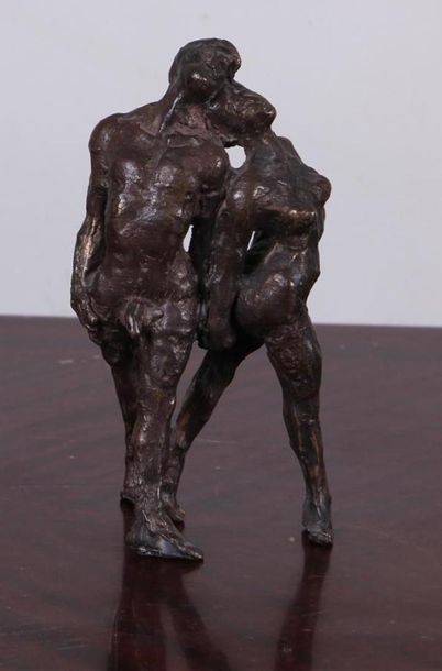null ÉCOLE MODERNE
Couple nu
Groupe en bronze patiné
Haut. 17,5 cm