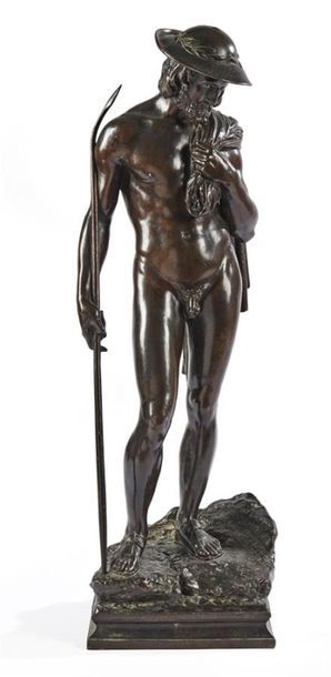 null JEAN-BAPTISTE P. CABET (1815-1876)
Berger grec aux Thermopyles
Épreuve en bronze...