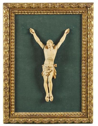null CHRIST en ivoire finement sculpté.
XVIIIe siècle
Gerces
Haut. 30 cm
Dans un...